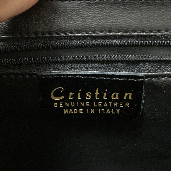 Black Genuine Leather Crossbody Cristian Purse Made In Italy - Picture 4 of 7